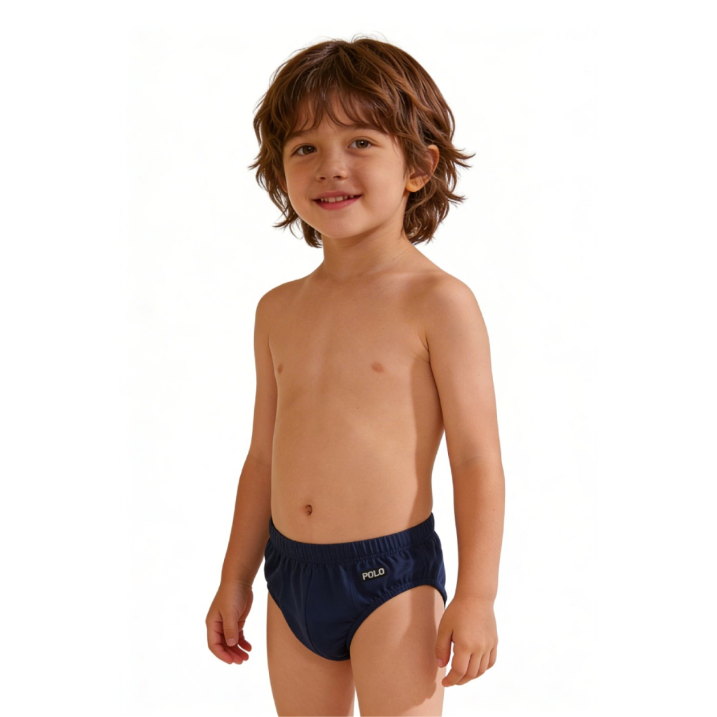 Kit 10 Cuecas Polo Slip Infantil 100% Algodão Confortável Tradicional · foto 2
