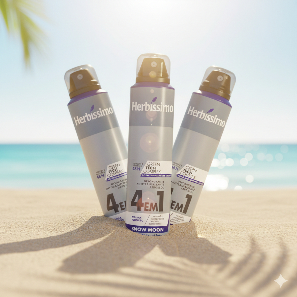 Kit 3 unid - Desodorante Aerosol Antitranspirante Herbíssimo Snow Moon 150Ml em Oferta na Shopee