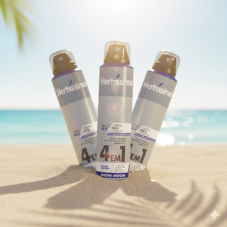 Kit 3 unid - Desodorante Aerosol Antitranspirante Herbíssimo Snow Moon 150Ml em Oferta na Shopee