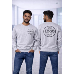 Moletom Careca Personalizado com Sua Logo Unissex Frente e Costas