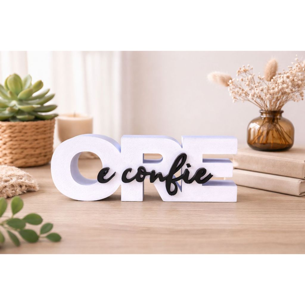 Decoração “Ore e Confie” - Decoração de Sala, Quarto e Mesa Moderna em Oferta na Shopee