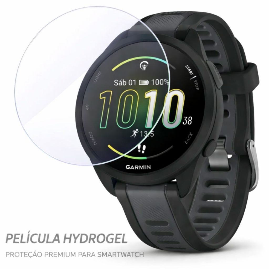Película Para Garmin Forerunner 165 Smartwatch Redondo Hydrogel Case de Proteção para Relógio