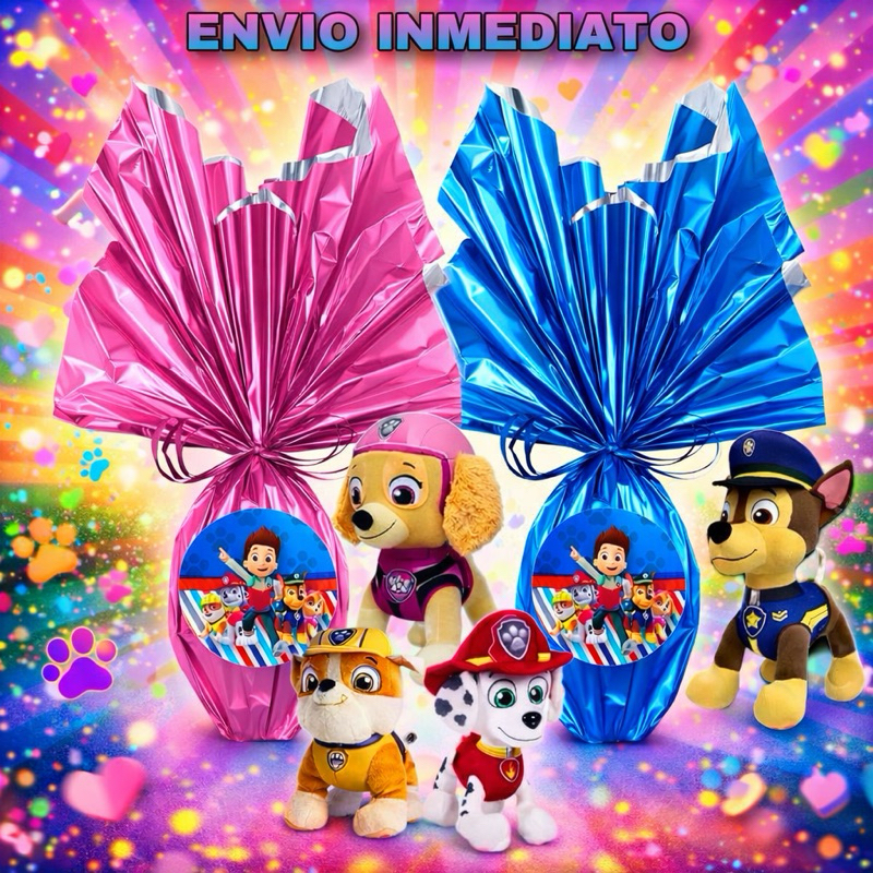 Kit Ovo De Páscoa Patrulha Canina com Pelucia Ao Leite Brinquedo Chase Skye Rocky Marshall Zuma Rubble Rocky em Oferta na Shopee