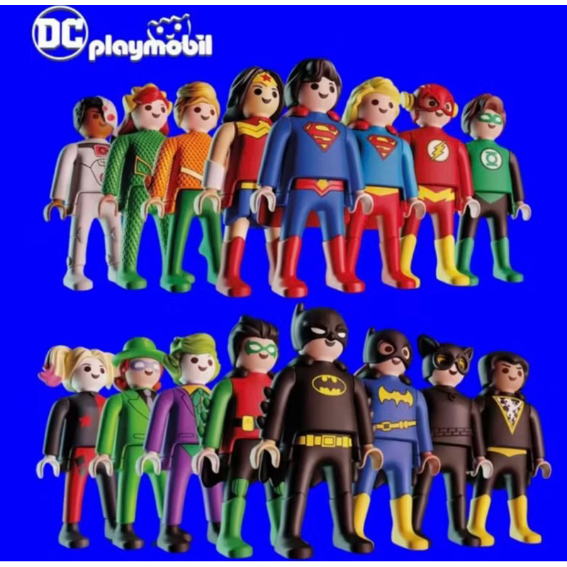 Bonecos colecionáveis kinder ovo play mobil Dc