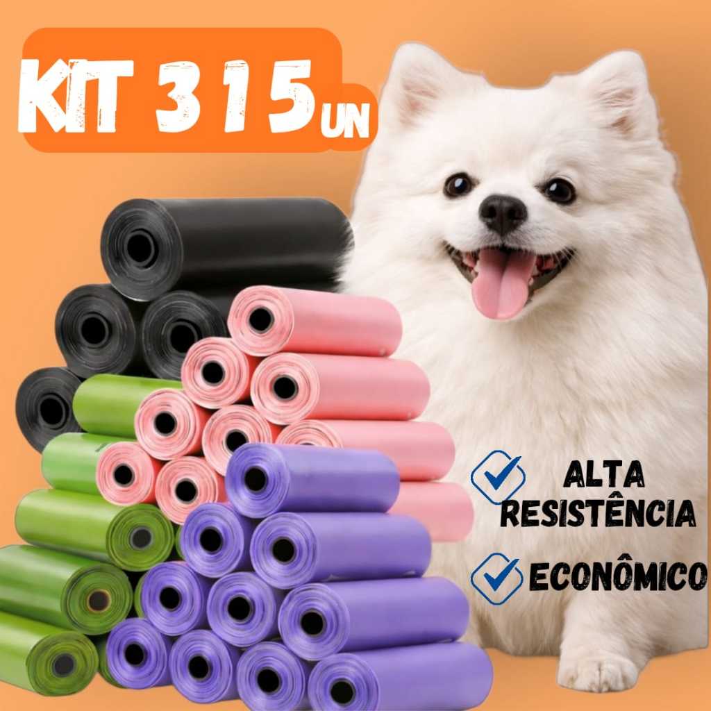 315 Pcs Refil Cata Coco Sacolas Saquinhos Biodegradável Prático Para Pet em Oferta na Shopee