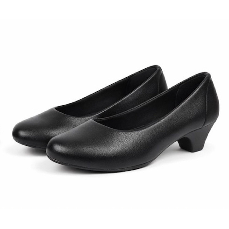 Sapato Salto Scarpin Feminino Social Preto Salto Baixo Confortável Trabalho Igreja Dia a Dia