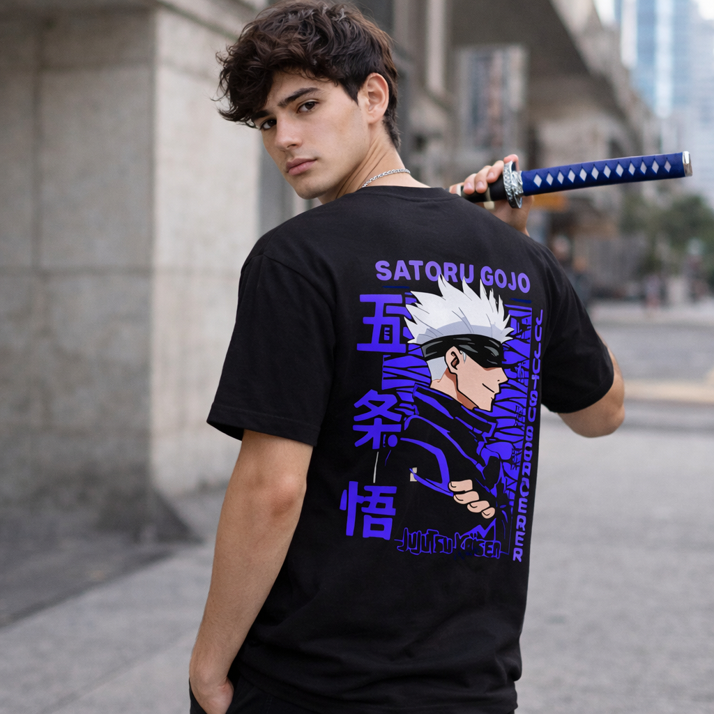 Camiseta Oversize JUJUTSU KAIZEN SATORU GOJO Streetwear Masculino Feminino Premium Confortavel em Oferta na Shopee