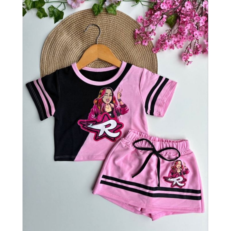 Conjunto infantil menina Emilly Vick short saia Moletinho/ Conjunto Huntrix K-pop 2 ao 14 em Oferta na Shopee