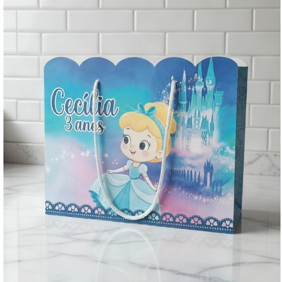 Sacolinha Cinderela | Sacola | Pegue e Monte | Lembrancinha Personalizada | Aniversário Festa