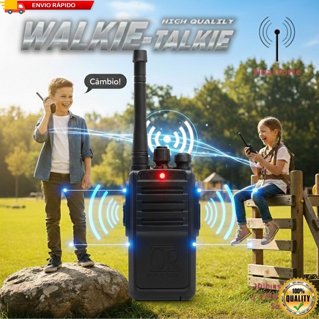 Kit 2 Walkie Talkie Longo Alcance Portátil Infantil Com Bateria em Oferta na Shopee