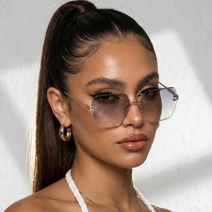 Óculos de Sol Cinza Transparente Fumê Quadrado Grande Premium Blogueira Capri uv400 Unissex em Oferta na Shopee