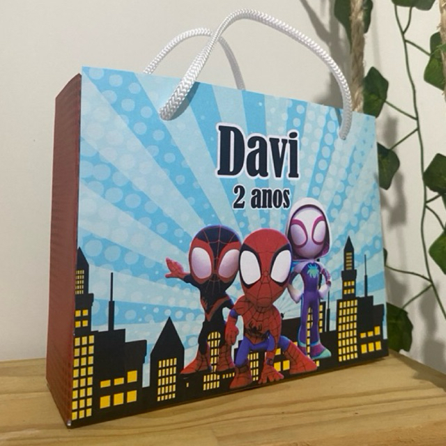 KIT 20 sacolinhas Personalizadas Homem Aranha | Homem aranha amigos espetaculares | Lembrancinha Homem aranha
