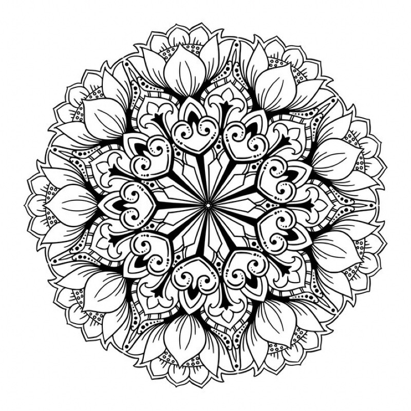 Kit 100 Desenhos Mandalas para Colorir - Folhas Soltas A5 Anti Estresse Relaxar a Mente Passa Tempo!