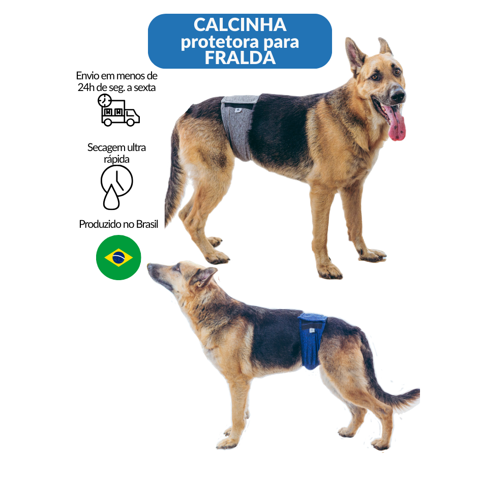 Protetor para fralda de cachorro reutilizável e lavável Tamanho 0 até 7