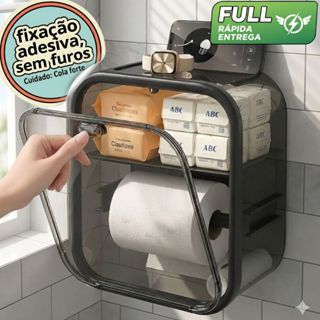 Caixa Porta Papel Higiênico Organizador Parede Armazenamento Dispenser Banheiro Adesivo Suporte em Oferta na Shopee