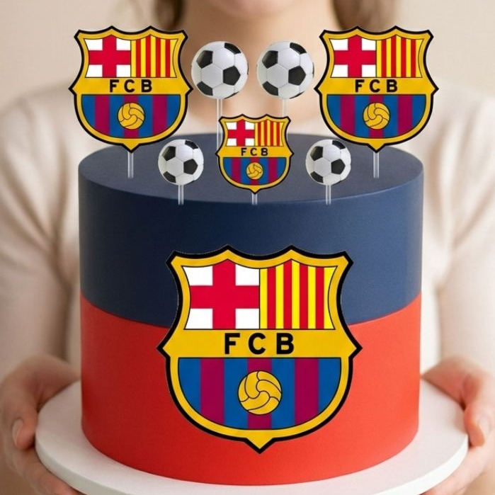 Topo de Bolo Barcelona Aniversario Comemoração Tema Barcelona Envio Imediato