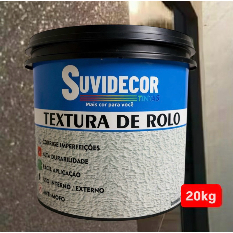 Textura de rolo / lisa 20kg com GLITER prateado suvidecor, dando um ar de sofisticação. uso interno/ externo.