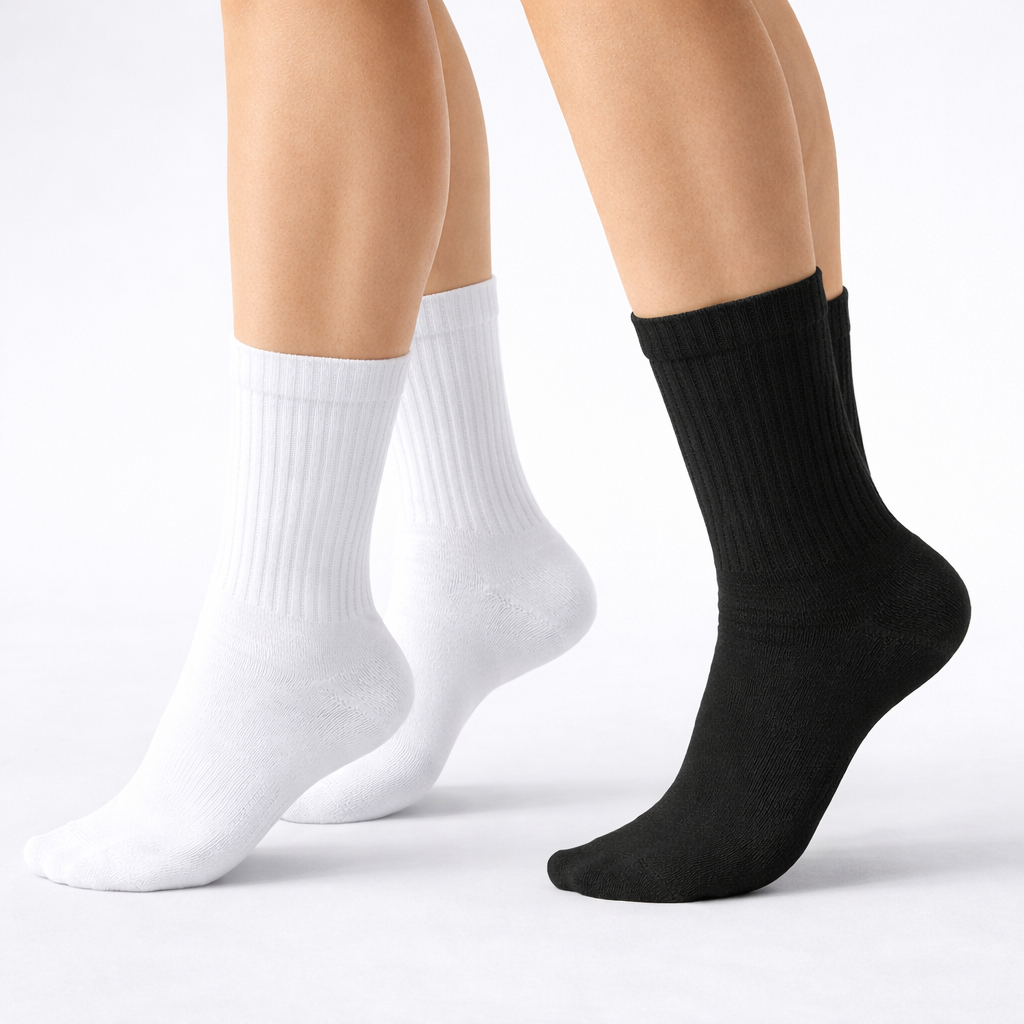 Kit 6 a 12 Pares Meia Feminina Cano Médio Algodão Academia Confortável em Oferta na Shopee