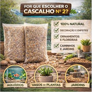 Kit 2 Cascalho De Rio Nº2 980g Aquário Decoração Jardim em Oferta na Shopee