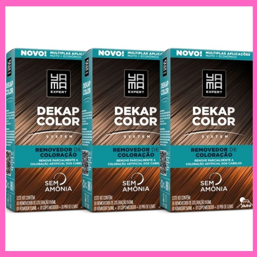 Kit 3 Dekapcolor System Removedor de Coloração 120ml - Yamá em Oferta na Shopee