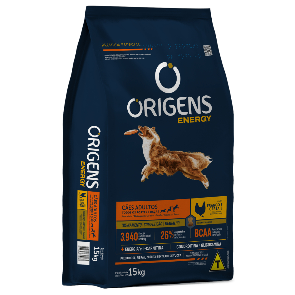 Origens Energy Para Cães Adultos Frango E Cereais 15kg
