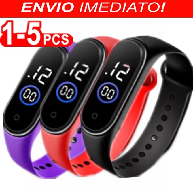 Relógio M4 digital led Esportivo A prova água feminino masculino em Oferta na Shopee