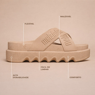 Papete  Slide Plataforma Tratorada 2 Tiras Feminina Nuvem em Oferta na Shopee