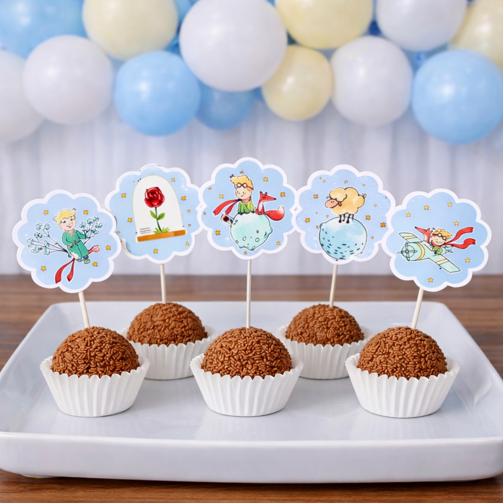 Topper de docinhos ou cupcake PEQUENO PRÍNCIPE/tags PEQUENO PRÍNCIPE/ Festa PEQUENO PRÍNCIPE