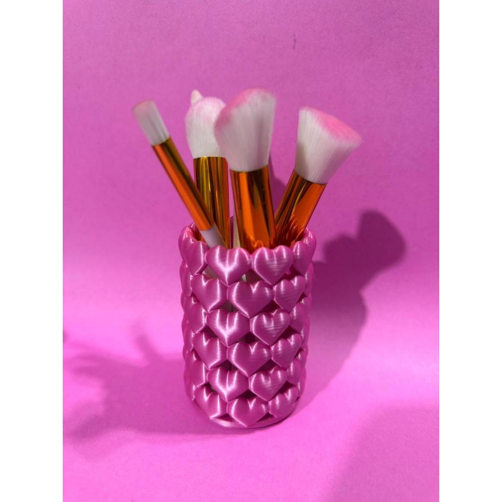 Organizador Porta Pinceis Maquiagem / Porta Pincel / Porta Caneta / Porta escova de dente / Coração Minimalista