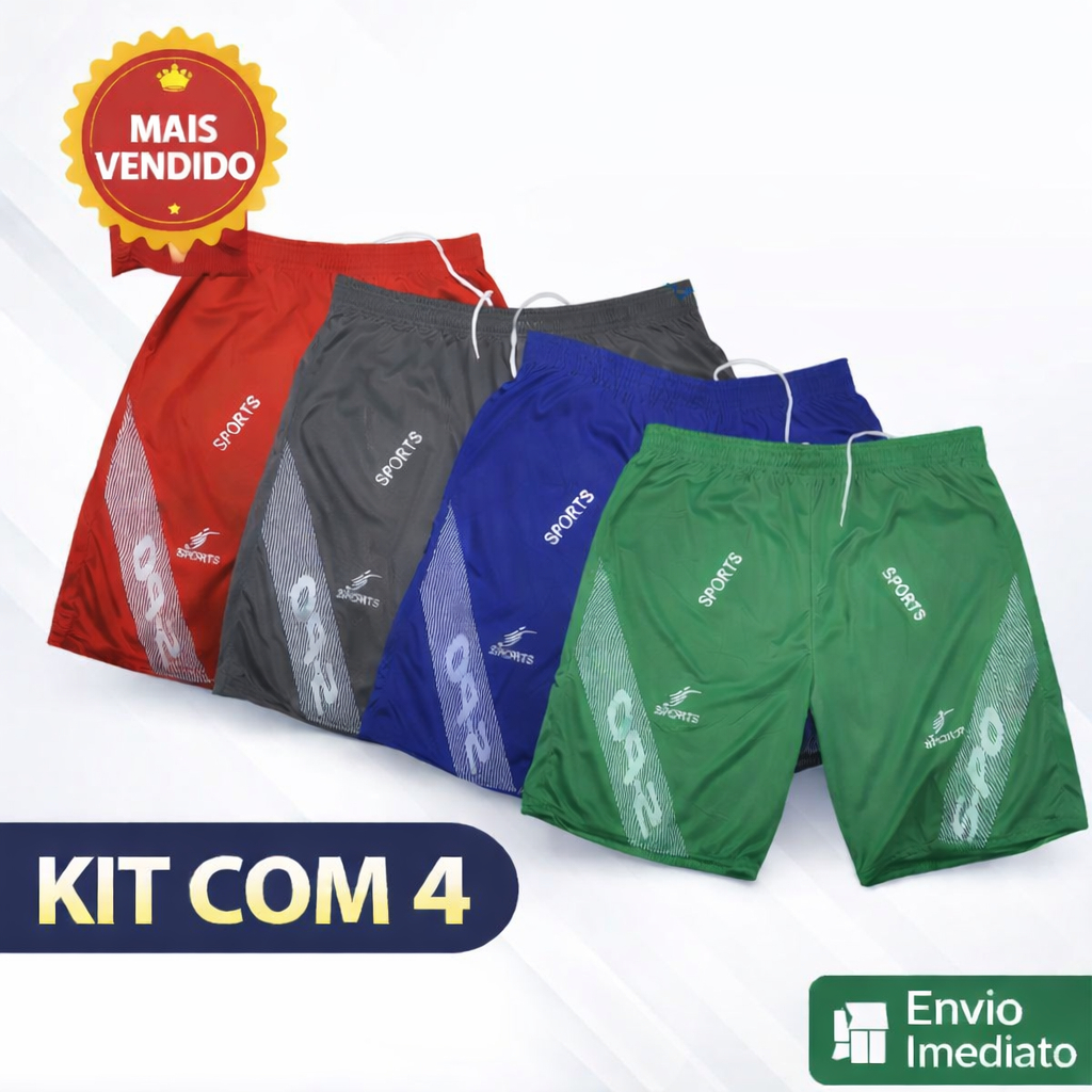 Kit 4 calção de futebol masculino adulto Sortidos |468-4| Lançamento em Oferta na Shopee