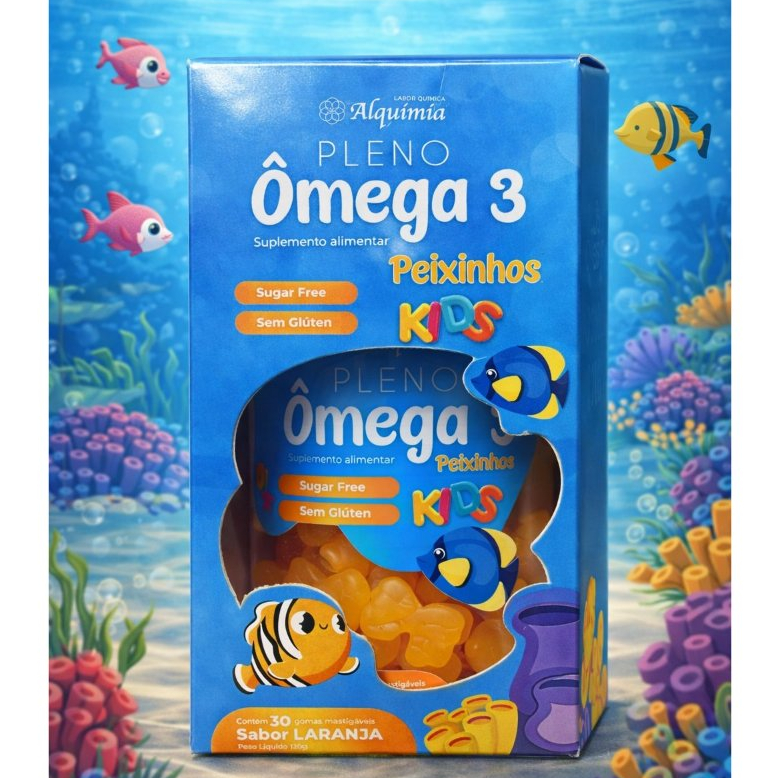 Pleno Ômega3 Peixinhos Kids Sabor Laranja 30 Gomas - Alquímía