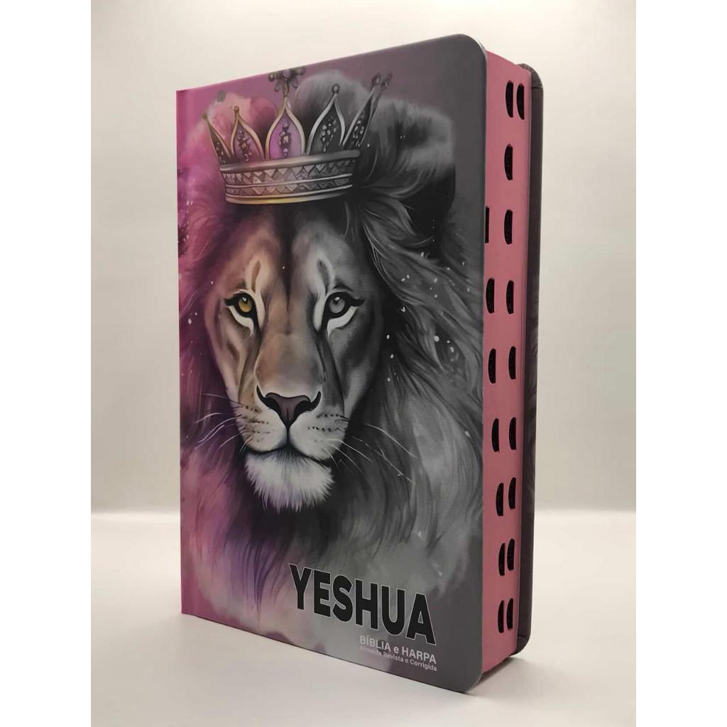 Bíblia Sagrada Tamanho Grande Com Harpa Palavras de Jesus em vermelho Yeshua Rosa e Cinza em Oferta na Shopee
