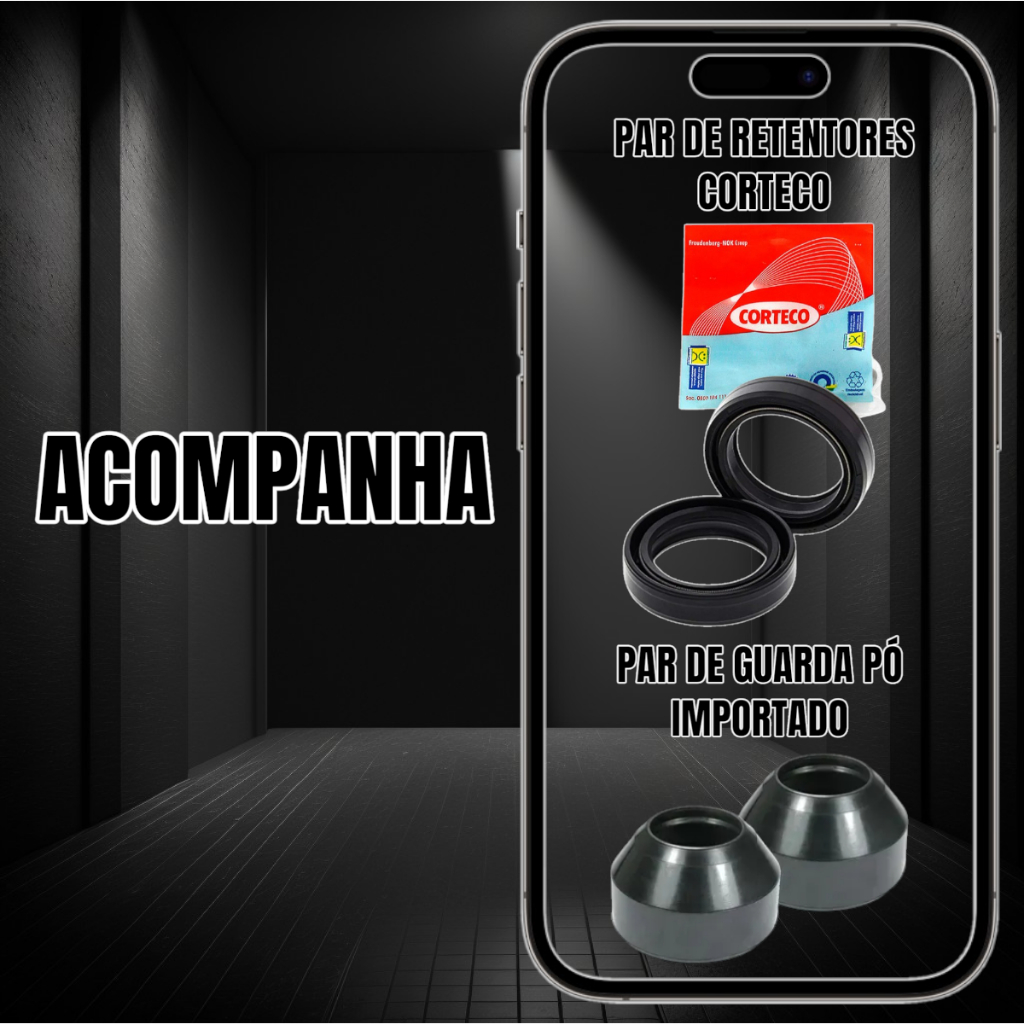 Retentor Bengala + Guarda Pó + Óleo Atf Biz100 98/05 Corteco — imagem 2 de 2