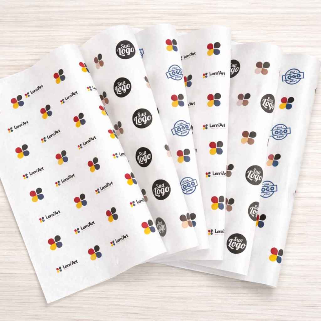 Papel Seda Personalizado 30x40cm Com Sua Logo | 100 Folhas Para Embalagem