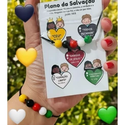 Pulseira da Salvação Plano Divino com Regulagem Serve do Infantil ao Adulto (( Cristão Cristã Evangélica Evangélico ))