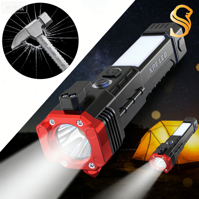 Lanterna de Emergência Multifuncional: Segurança 8 em 1 para Cada Viagem  MT052 em Oferta na Shopee