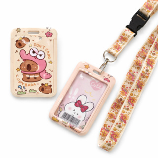 Conjunto Identificação Estampado Capivara Fofa Cordão C/ Porta Crachá Veterinária Medicina Escolar em Oferta na Shopee