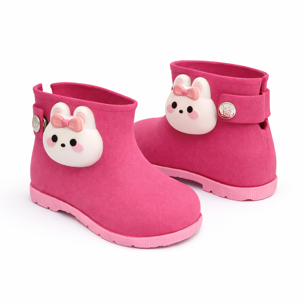 Bota Galocha infantil feminina menina coelhinha 3D impermeável macia lançamento