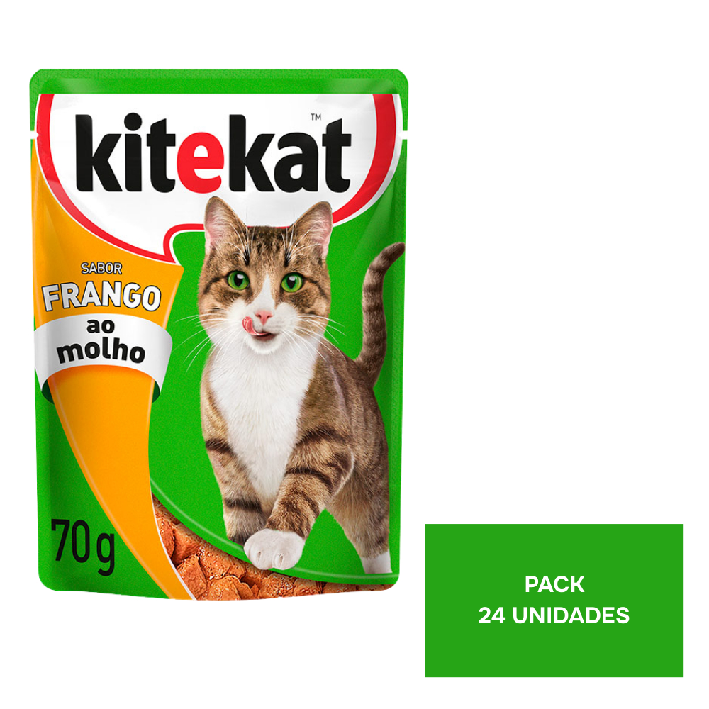 Kit Ração Kitekat Úmida Frango ao Molho para Gatos Adultos 24 Unidades em Oferta na Shopee