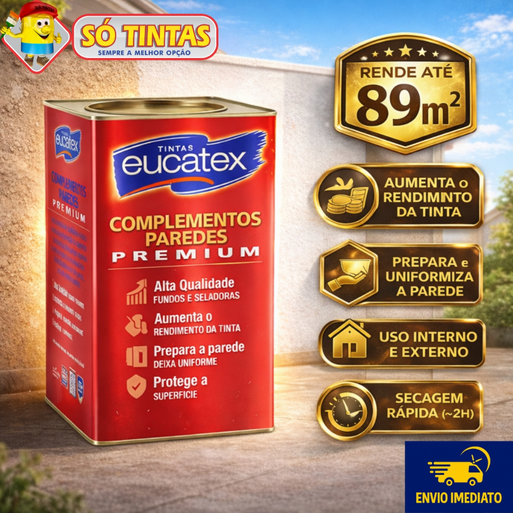 Selador Acrílico Eucatex 16 Litros Branco Acabamento Fosco Premium, Selador Acrílico Parede e Teto em Oferta na Shopee