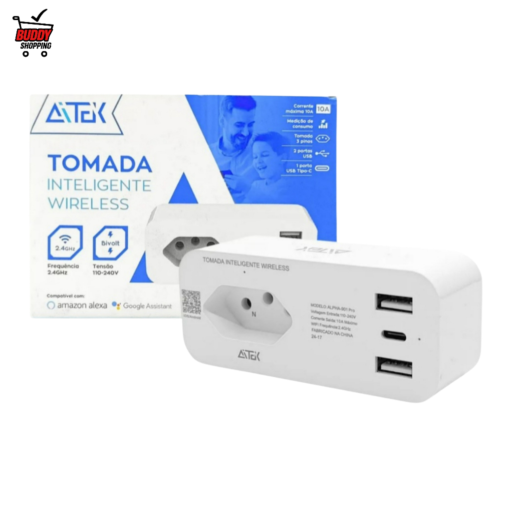 ADAPTADOR TOMADA INTELIGENTE Conexão Wifi E Usb-c Bivolt em Oferta na Shopee
