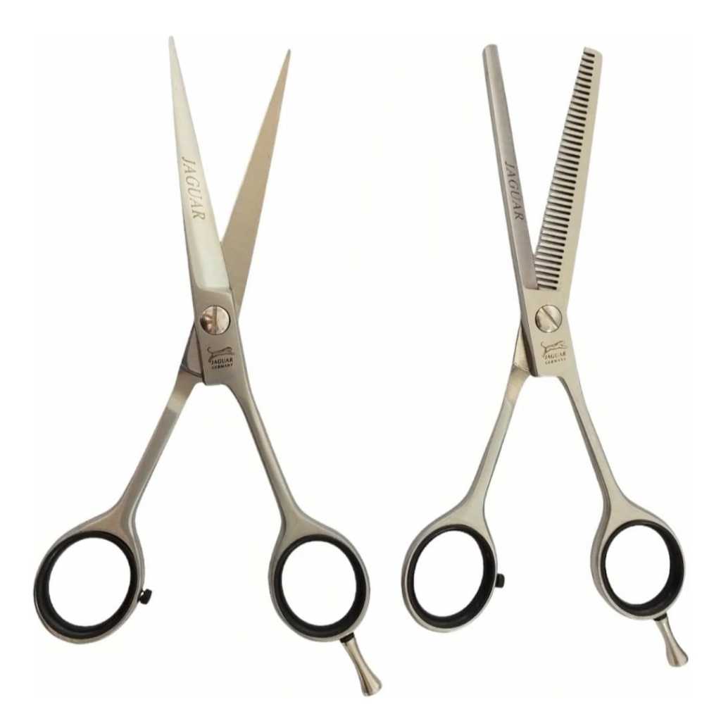 KIT TESOURA JAGUAR DESFIADEIRA + FIO NAVALHA 6.0 POLEGADAS