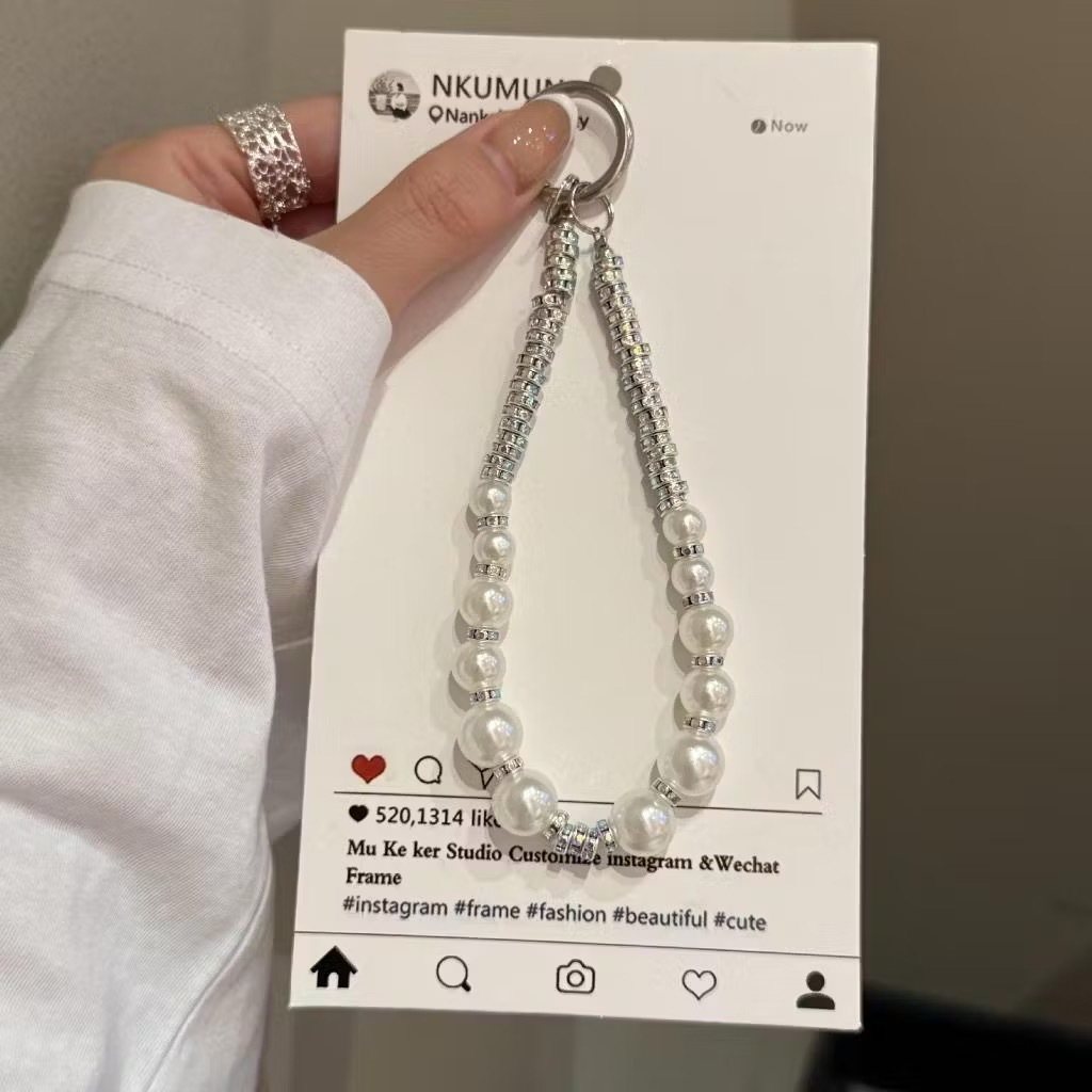 Cordão Correias Luxo 12 Pérolas com Diamante para Celular Capinha Chaveiro AntiQuedas em Oferta na Shopee