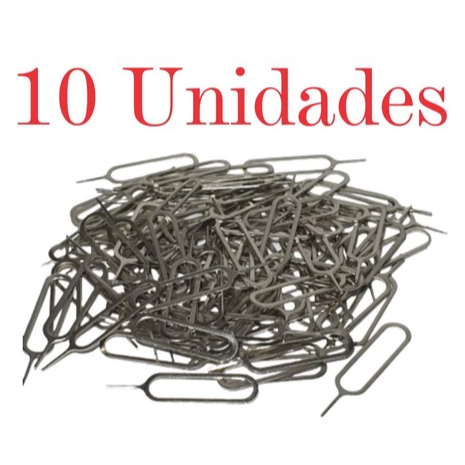 Kit 10 - Chave Clip Removedor Chip Sim - Chave Chavinha Agulha - Abrir Bandeja Celular