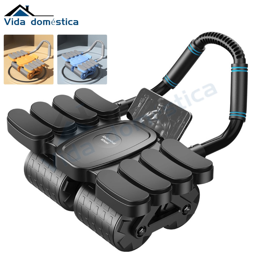 Roda De Exercícios Abdominais Com Suporte Duplo De Eficiência De Fortalecimento Rebote Automático