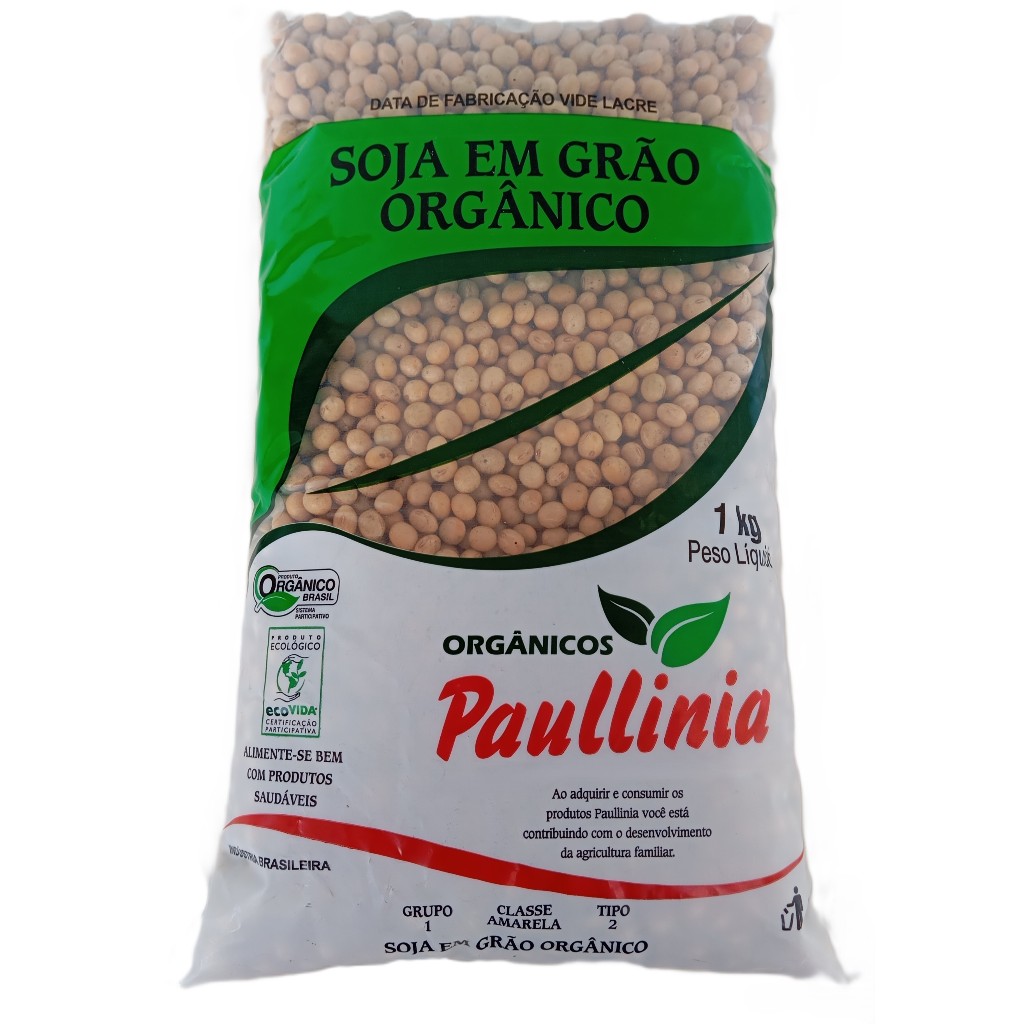 Kit 2kg Soja em Grão Orgânica Paullinia em Oferta na Shopee