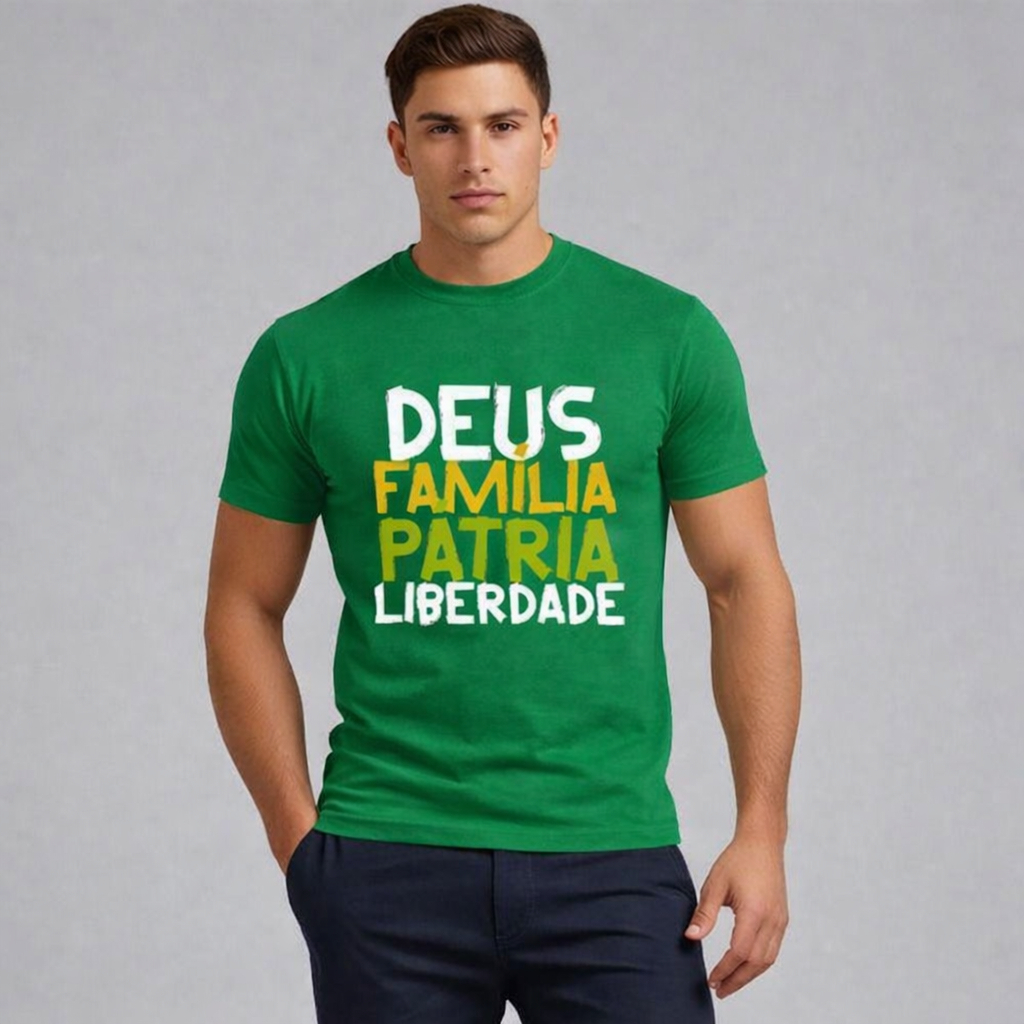 Camiseta Unissex Política Direita 22 Patriota Presidente Masculina Feminina Estampas Variadas