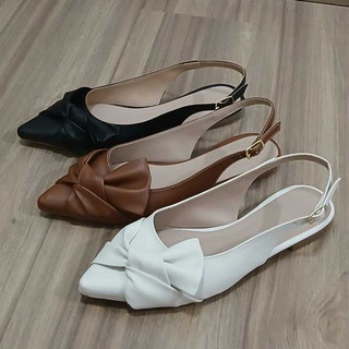 Sapatilha Aberta, Slingback Bico Fino, Rasteira Confortável e Sapato Feminino Trabalho