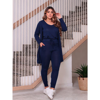 Conjunto trio lãzinha calça regata e cardigan moda Feminina Inverno Tdc modas em Oferta na Shopee