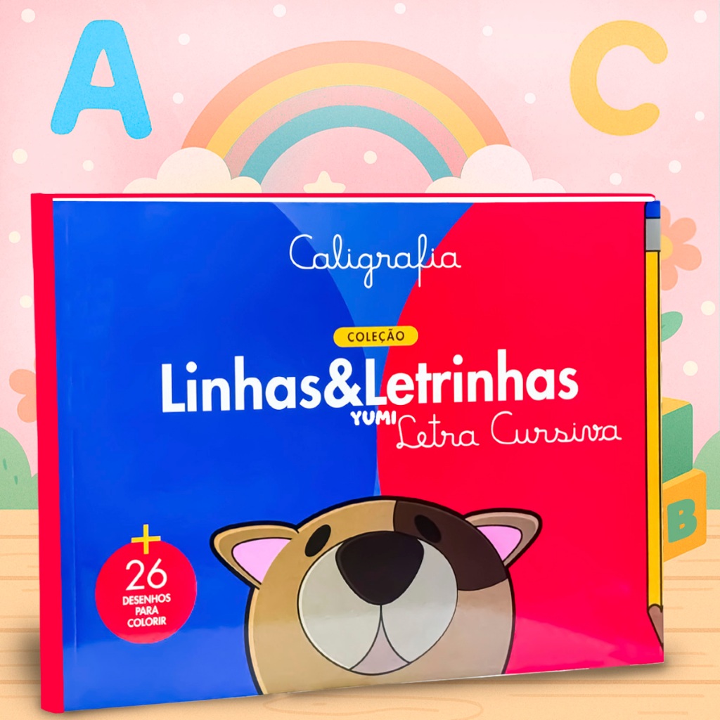 Livro Caderno de Caligrafia Divertida Infantil Letra Cursiva Atividades e Desenho em Oferta na Shopee